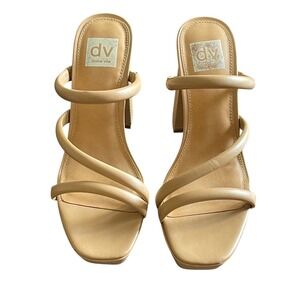 DV Dolce Vita Pyro Tan Nude Platform Block Heel Strappy Sandals Womens 8.5